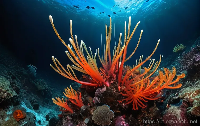 심해 저서생물과 온도 적응 - **Prompt 1: Bioluminescent Deep-Sea Symphony**
    A breathtaking, photorealistic image of the abyss...