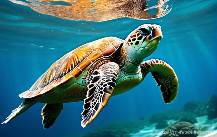 해양 유전공학과 종 보전 - **Prompt: "A vibrant, panoramic underwater scene showcasing a magnificent coral reef teeming with li...