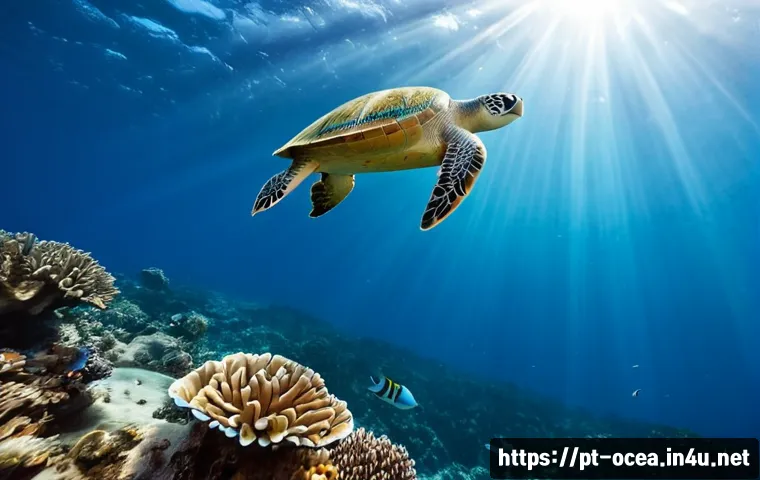 Home 17 기후 변화와 해양 먹이사슬 - Photorealistic underwater scene off the Brazilian coast, a healthy reef food chain disrupted by clim...